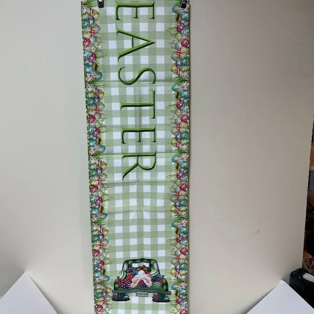 Easter Table Runner Vintage Farm Truck NWT